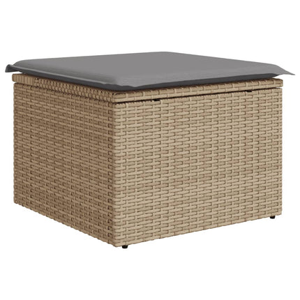 havesofasæt 7 dele med hynder polyrattan beige