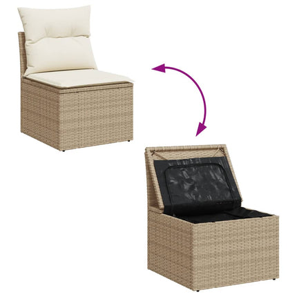 sofasæt til haven 11 dele med hynder polyrattan beige