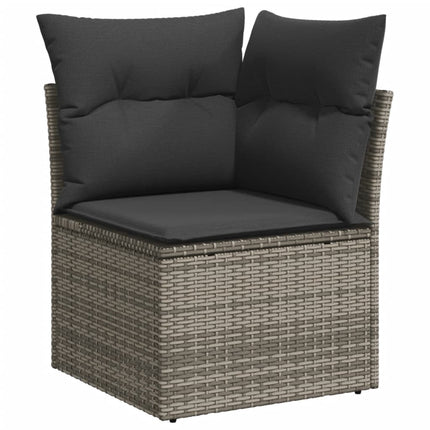 sofasæt til haven 14 dele med hynder polyrattan grå