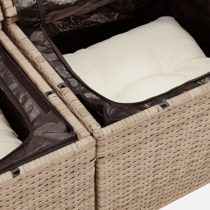 sofasæt til haven 11 dele med hynder polyrattan beige