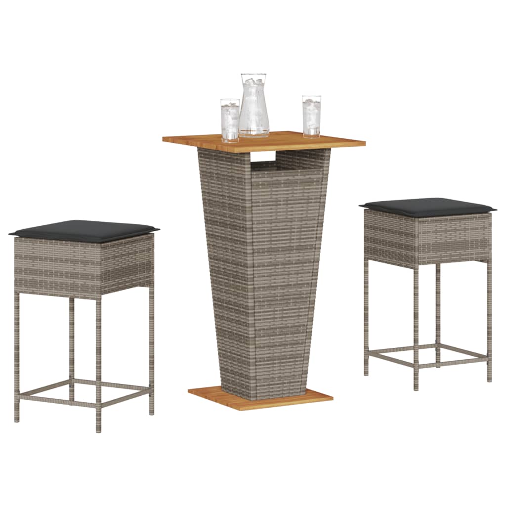 barst til haven 3 dele med hynder polyrattan gr