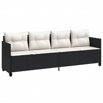 sofasæt til haven 5 dele med hynder polyrattan sort