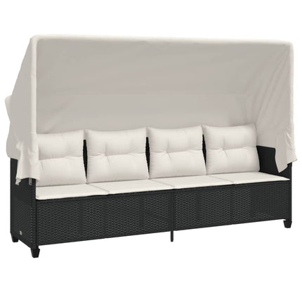 sofasæt til haven 5 dele med hynder polyrattan sort