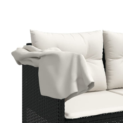 sofasæt til haven 5 dele med hynder polyrattan sort