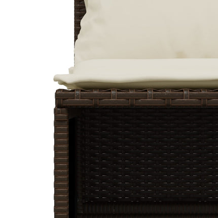sofasæt til haven 5 dele med hynder polyrattan brun