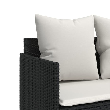 sofasæt til haven 5 dele med hynder polyrattan sort