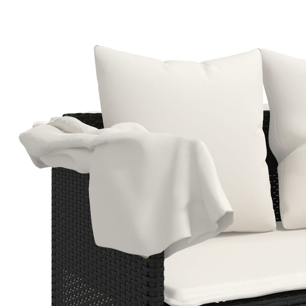 sofasæt til haven 5 dele med hynder polyrattan sort