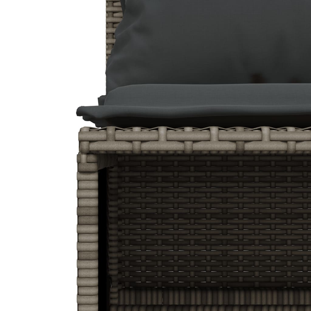 sofasæt 5 dele med hynder polyrattan grå