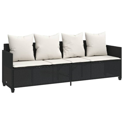 sofasæt til haven 5 dele med hynder polyrattan sort
