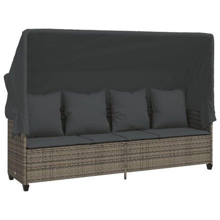 sofasæt 5 dele med hynder polyrattan grå