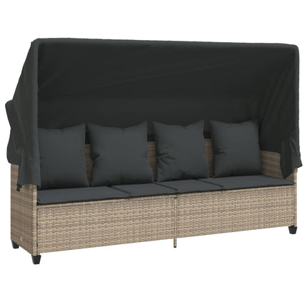 sofasæt 5 dele med hynder polyrattan lysegrå