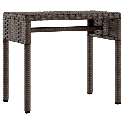 liggestole 2 stk. med baldakiner og bord polyrattan brun