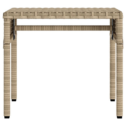 liggestole 2 stk. med baldakiner og bord polyrattan beige