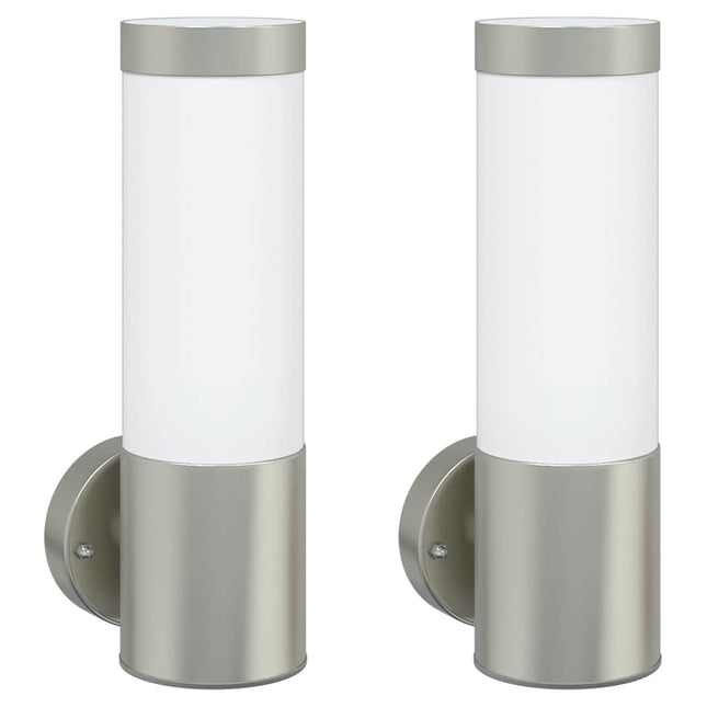 Udendørs væglampe 2 pcs Sølv 12 x 8,5 x 27 cm