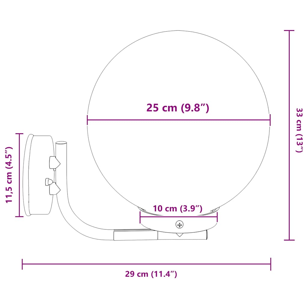 Udendørs væglampe Sølv 29 x 25 x 33 cm Rustfrit stål