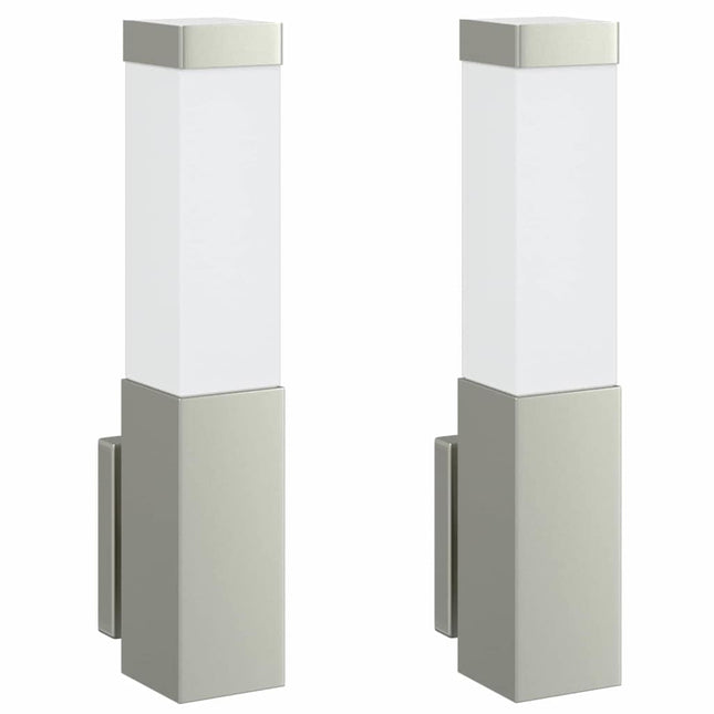 Udendørs væglampe 2 pcs Sølv 10.5 x 6 x 33 cm