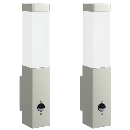 Udendørs væglampe 2 pcs Sølv 10.5 x 6 x 33 cm
