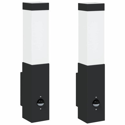 Udendørs væglampe 2 pcs Sort 10.5 x 6 x 33 cm