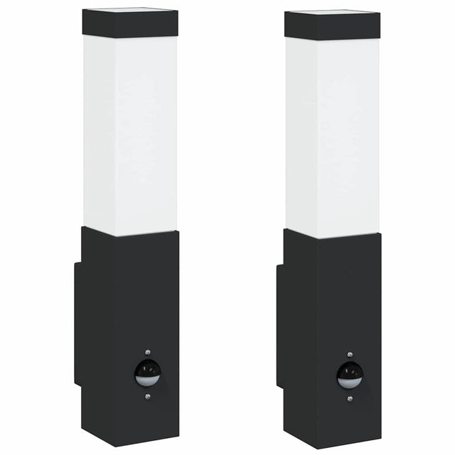Udendørs væglampe 2 pcs Sort 10.5 x 6 x 33 cm