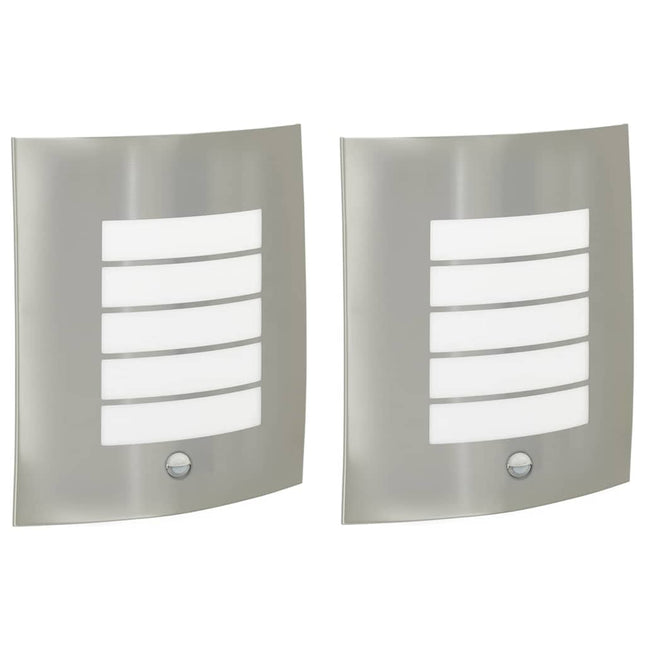 Udendørs væglampe 2 pcs Sølv 23,5 x 9 x 26 cm