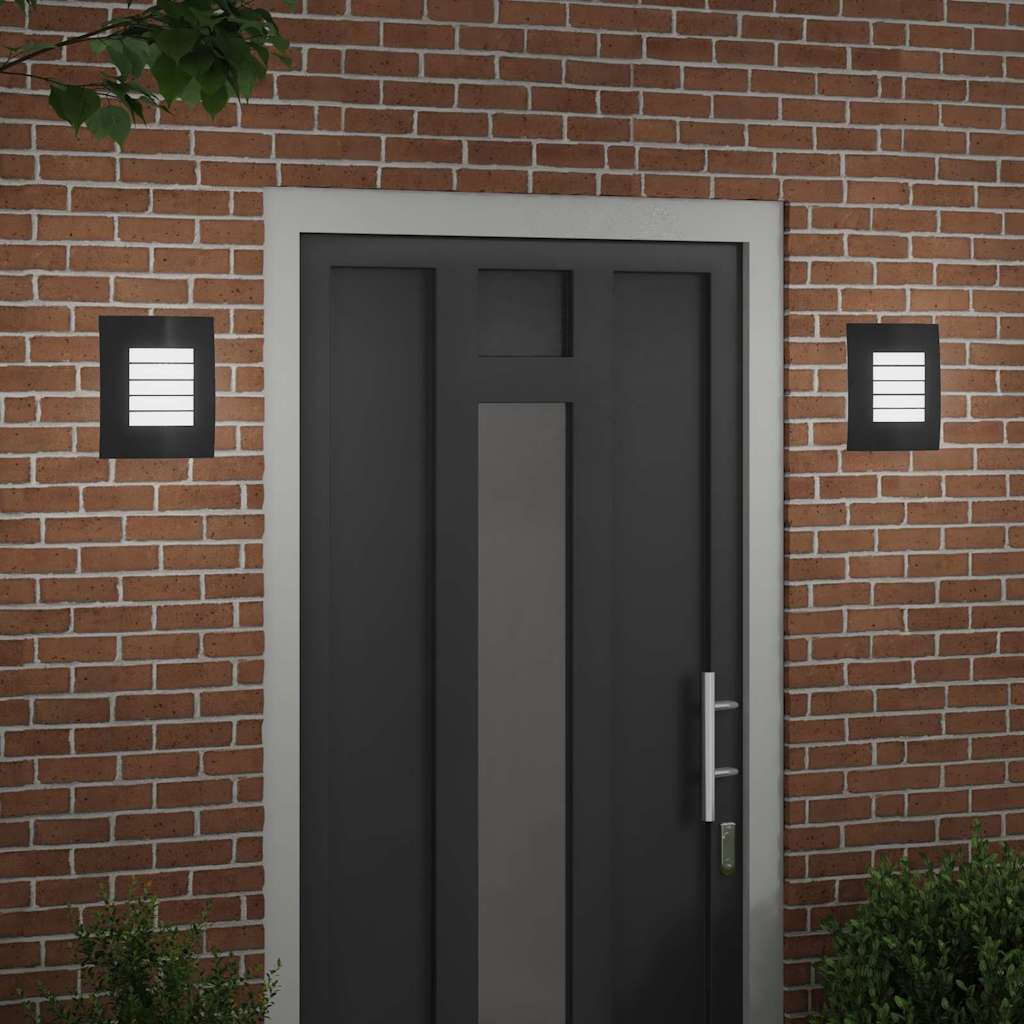 Udendørs væglamper 2 pcs Sort 23.5 x 10.5 x 26 cm Rustfrit stål