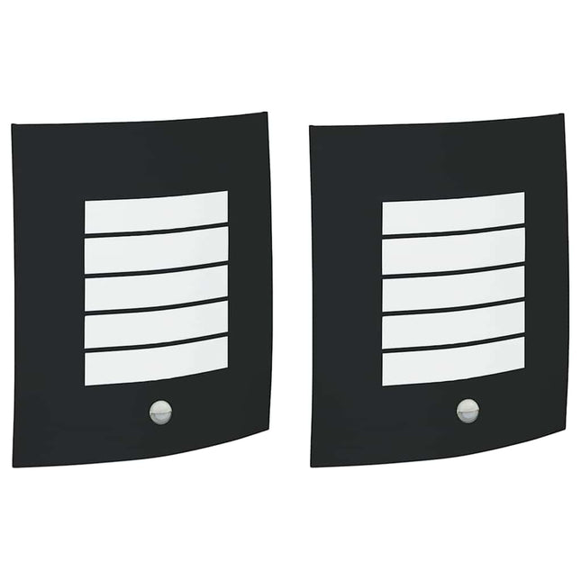 Udendørs væglampe 2 pcs Sort 23,5 x 9 x 26 cm