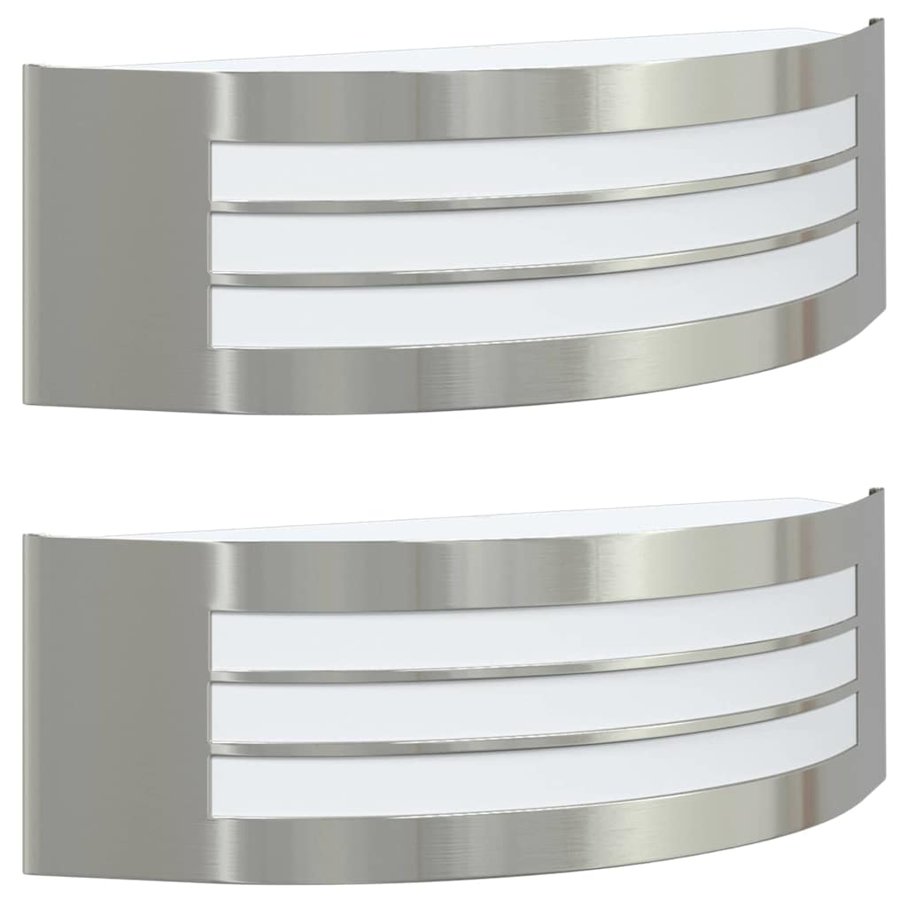 Udendørs væglamper 2 pcs Sølv 32 x 10 x 10 cm Rustfrit stål