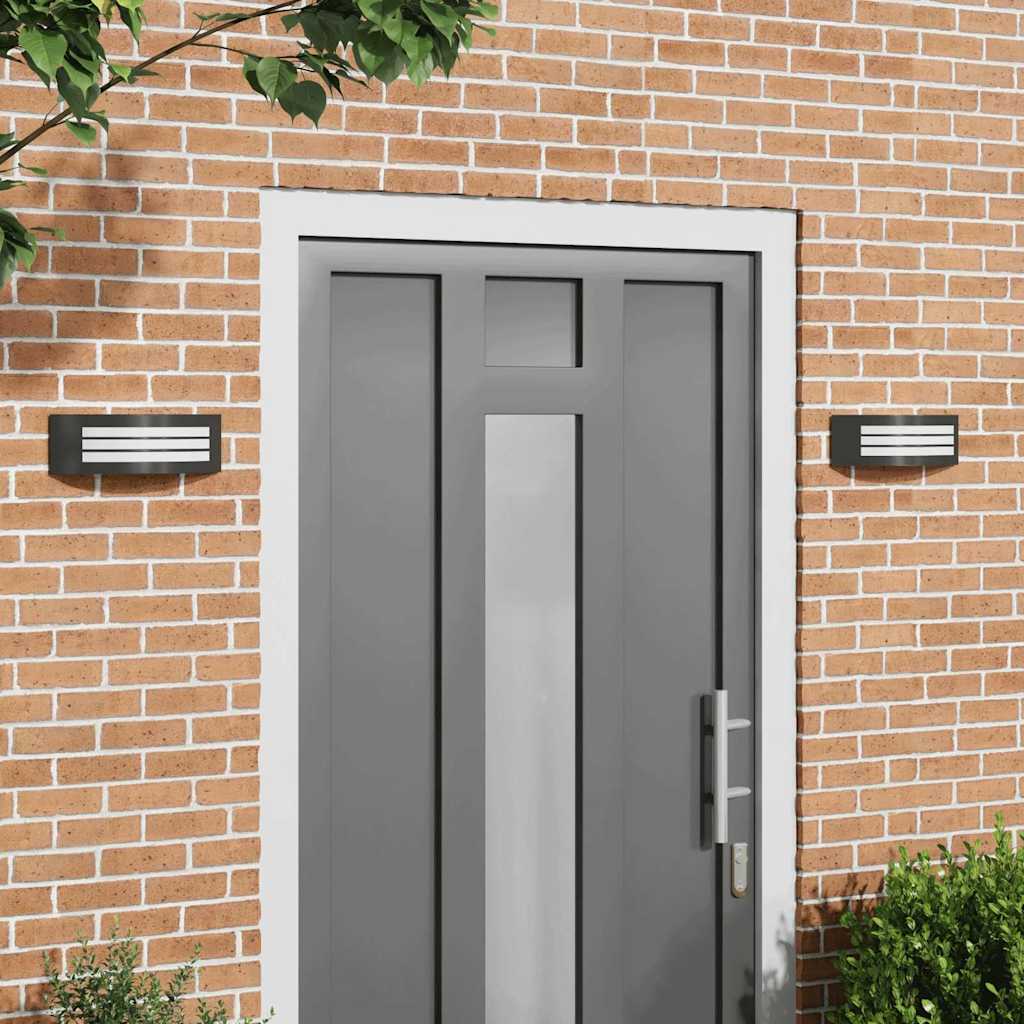 Udendørs væglamper 2 pcs Sort 32 x 10 x 10 cm Rustfrit stål