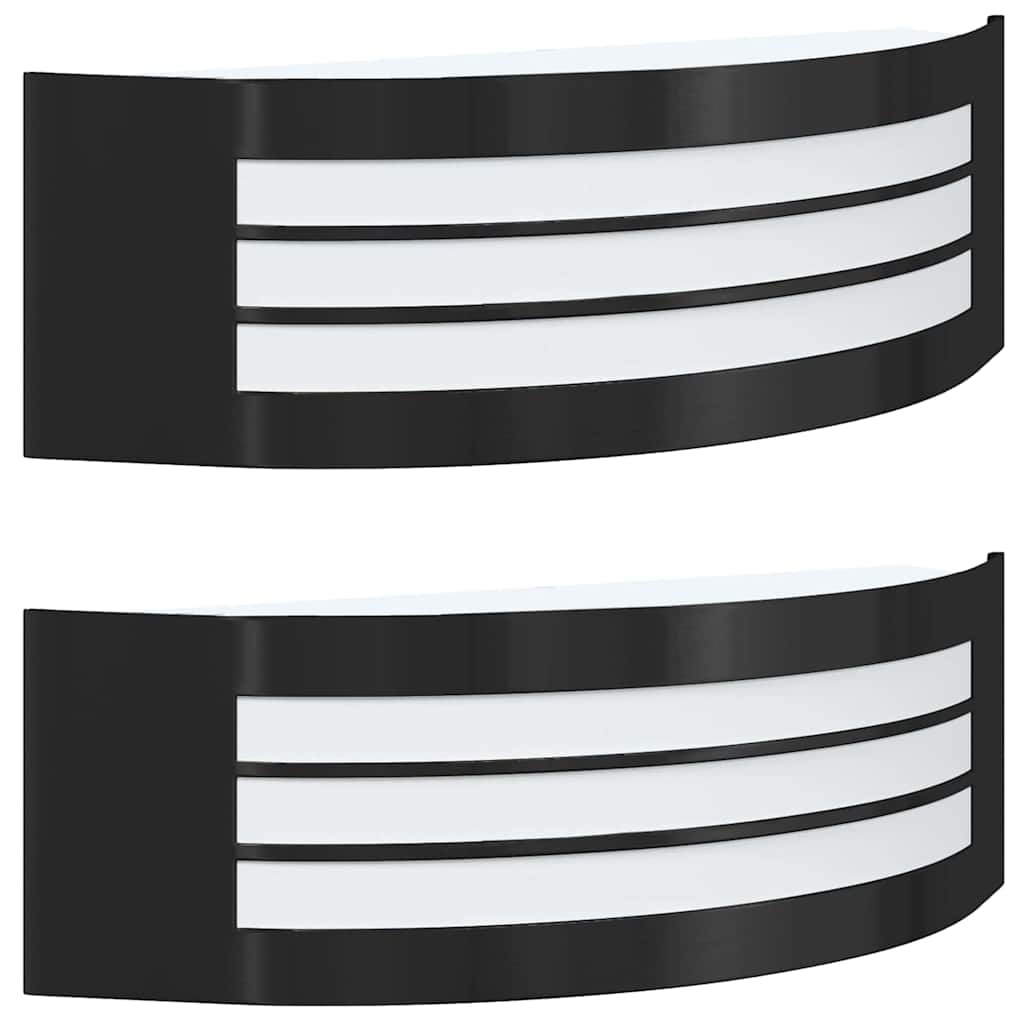 Udendørs væglamper 2 pcs Sort 32 x 10 x 10 cm Rustfrit stål