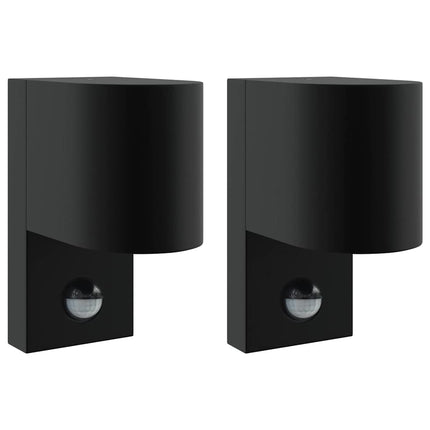 Udendørs væglampe 2 pcs Sort 12 x 7 x 15 cm Rustfrit stål