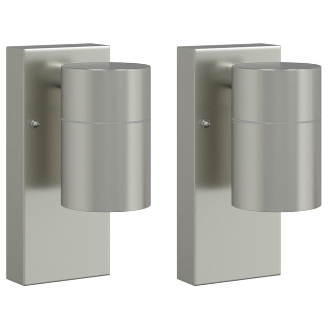 Udendørs væglampe 2 pcs Sølv 6,5 x 10,5 x 16 cm