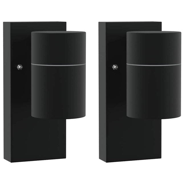 Udendørs væglampe 2 pcs Sort 6,5 x 10,5 x 16 cm