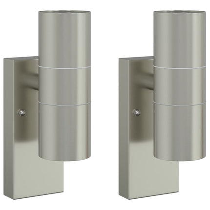 Udendørs væglampe 2 pcs Sølv 7 x 10 x 22 cm