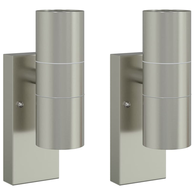 Udendørs væglampe 2 pcs Sølv 7 x 10 x 22 cm