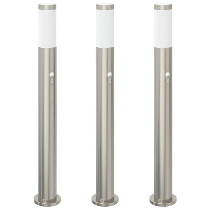 pullertlamper med sensor 3 stk. 80 cm rustfrit stål IP44