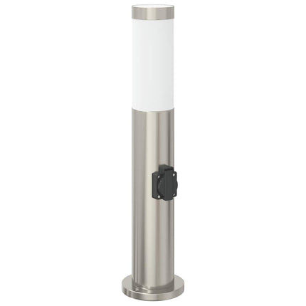 pullertlampe med stikkontakt 50 cm rustfrit stål IP44