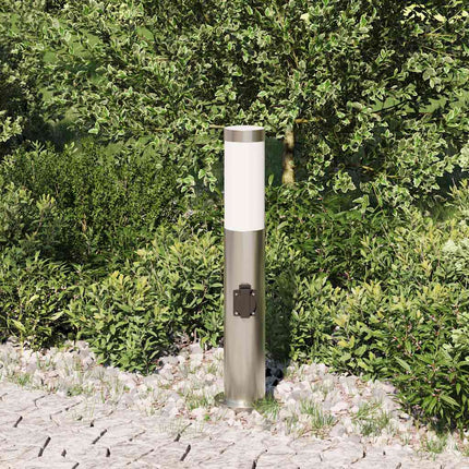 pullertlampe med stikkontakt 50 cm rustfrit stål IP44