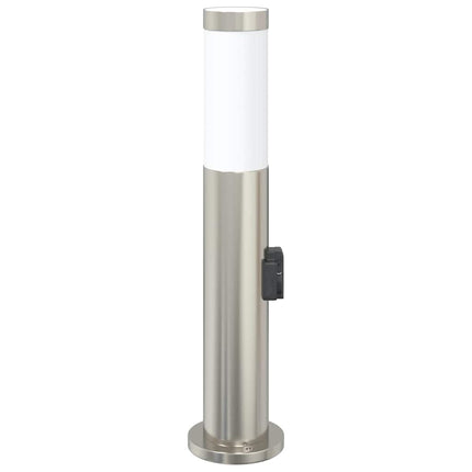 pullertlampe med stikkontakt 50 cm rustfrit stål IP44