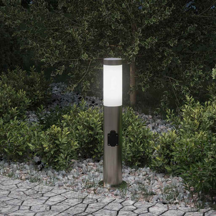 pullertlampe med stikkontakt 50 cm rustfrit stål IP44