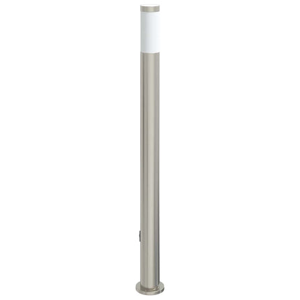 pullertlampe med stikkontakt 110 cm rustfrit stål IP44
