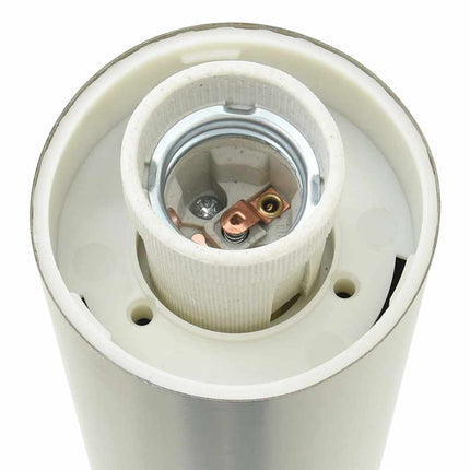 pullertlampe med stikkontakt 110 cm rustfrit stål IP44