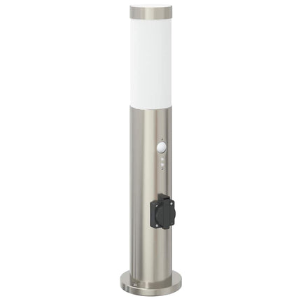 pullertlamper med sensor og stikkontakt 3 stk. 50 cm rustfrit stål IP44