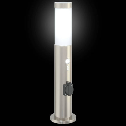 pullertlamper med sensor og stikkontakt 3 stk. 50 cm rustfrit stål IP44