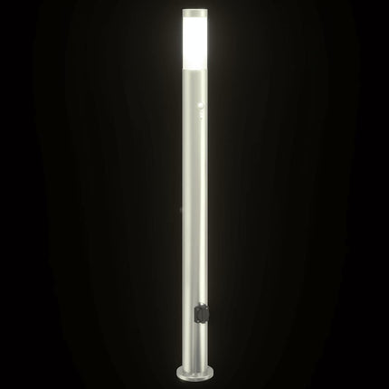 pullertlampe med sensor og stikkontakt 110 cm rustfrit stål IP44
