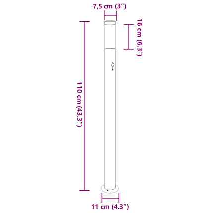 pullertlamper med sensor 3 stk. 110 cm rustfrit stål IP44