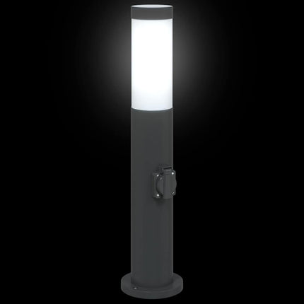 pullertlampe med stikkontakt 50 cm rustfrit stål IP44
