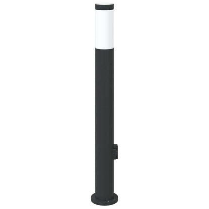 pullertlampe med stikkontakt 80 cm rustfrit stål IP44