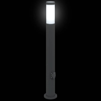 pullertlamper med stikkontakt 3 stk. 80 cm rustfrit stål IP44