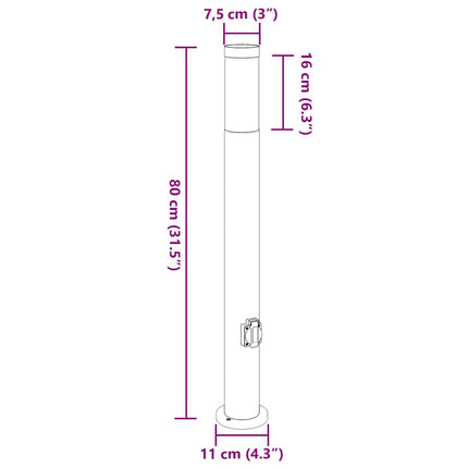 pullertlamper med stikkontakt 3 stk. 80 cm rustfrit stål IP44