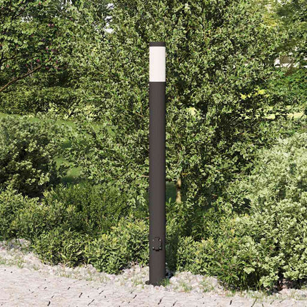 pullertlampe med stikkontakt 110 cm rustfrit stål IP44